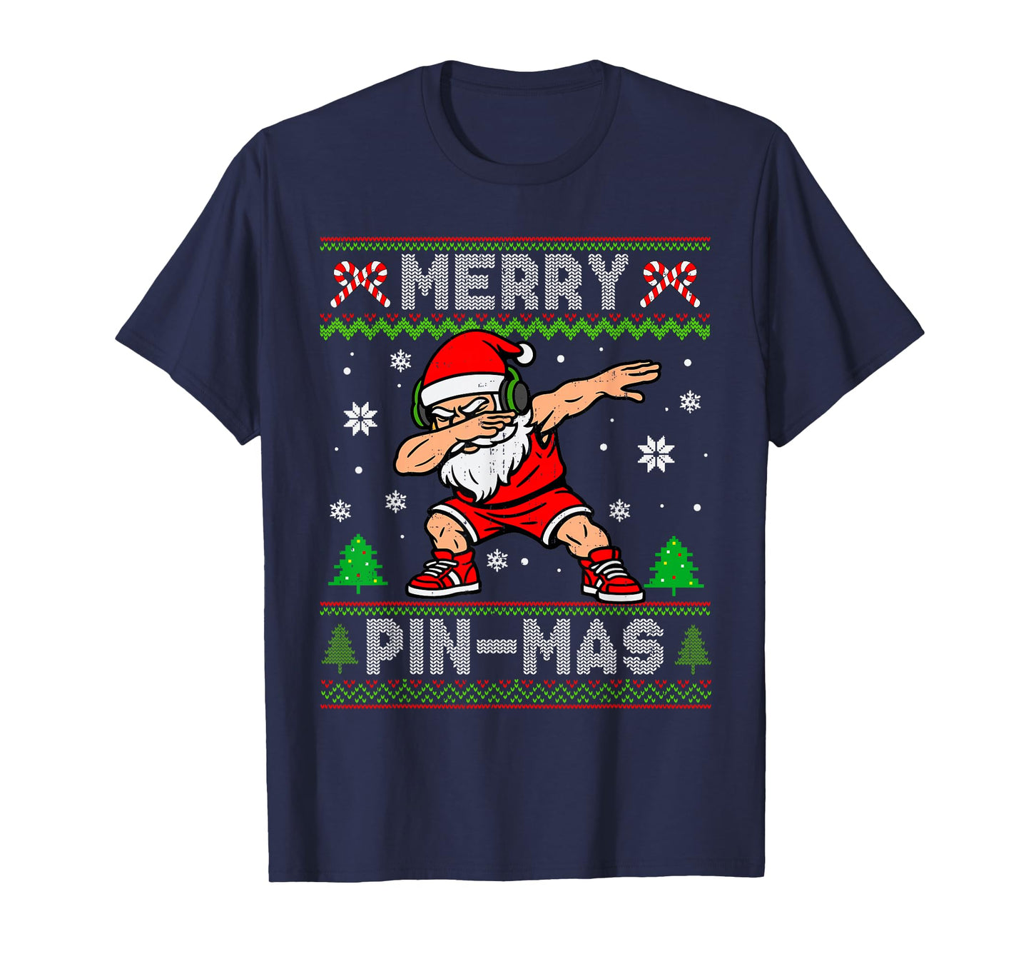 Wrestling Ugly Christmas Dabbing Santa Wrestler Men Boy Kids T-Shirt