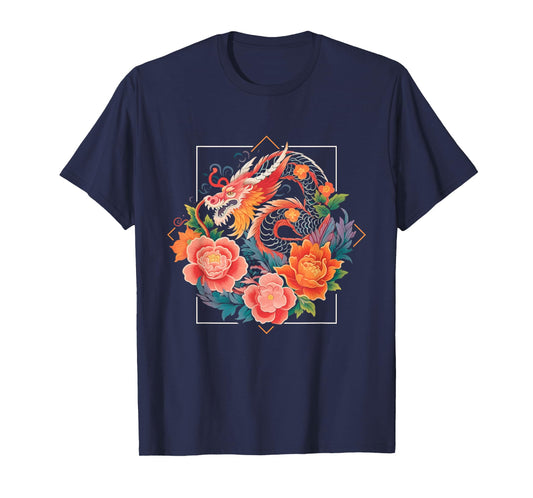 Dragon Flowers | Chinese New Year | Year Of The Dragon T-Shirt
