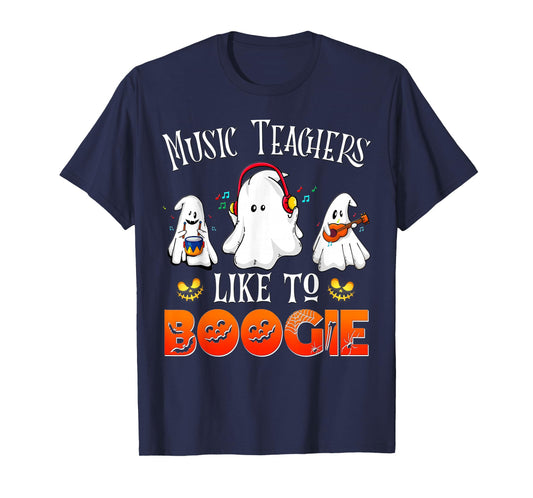 Halloween School Marching Band Music Teachers Like to Boogie Men Women T-Shirt