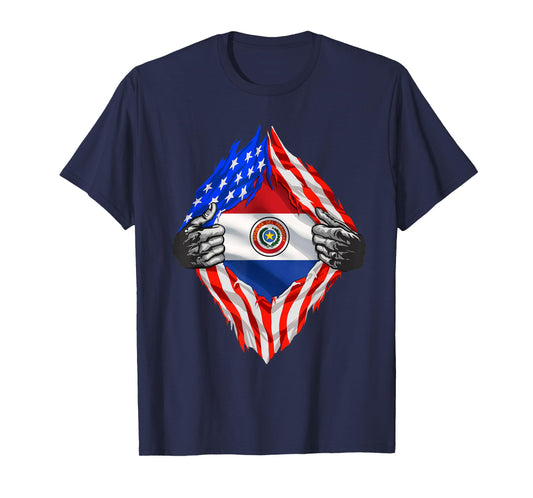 Paraguay Super American Paraguay Flag Hispanic Pride Roots T-Shirt