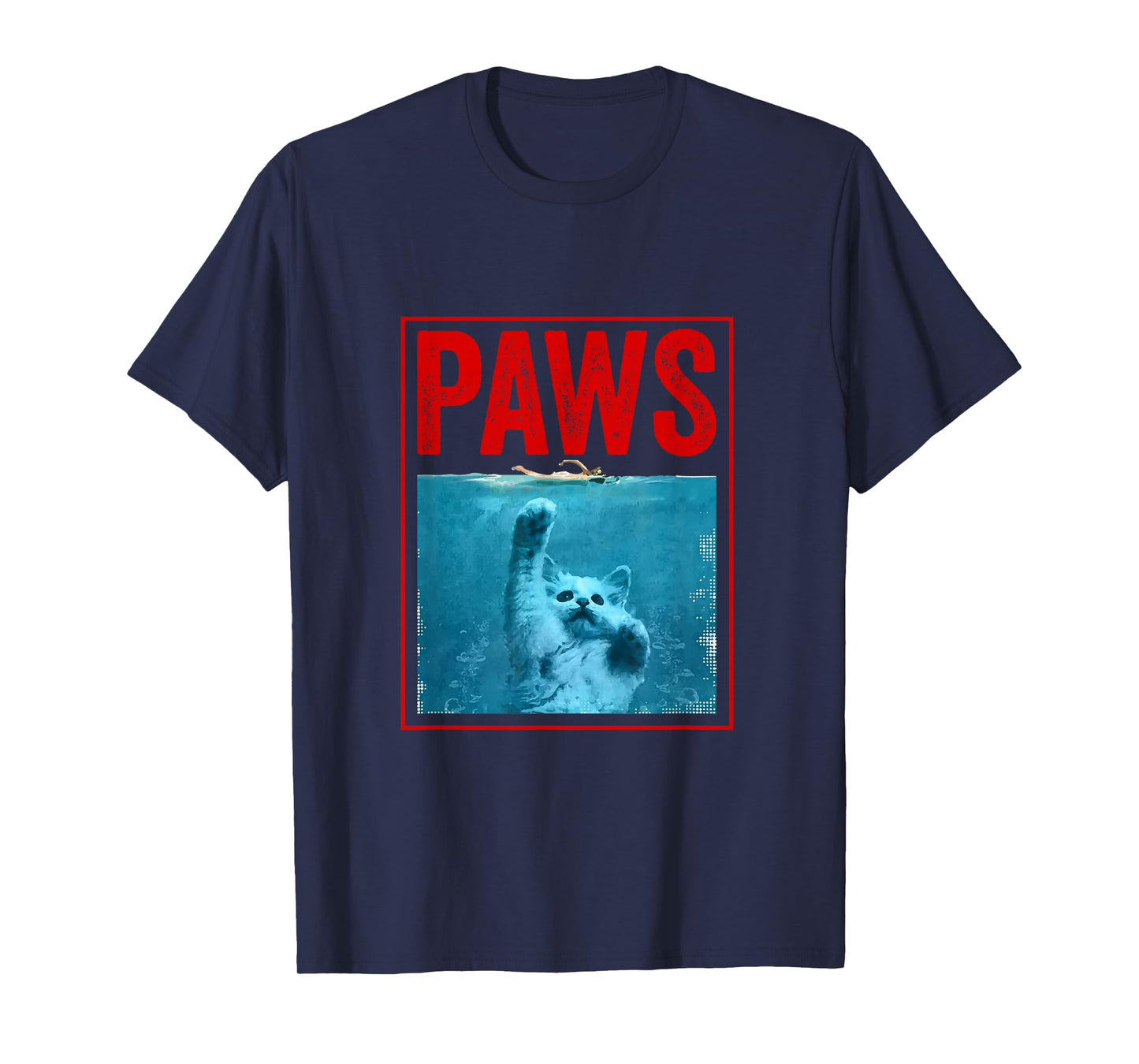 Paws Funny Cat Kitten T-Shirt for Shark and Cat Lovers T-Shirt