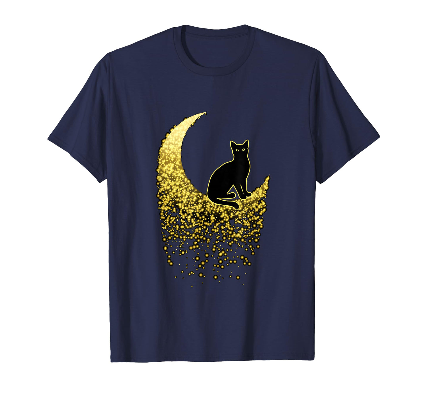 Cat on the Gold Moon - for Cat Lovers T-Shirt