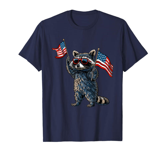 Raccoon Patriotic 4th Of July USA American Flag T-Shirt