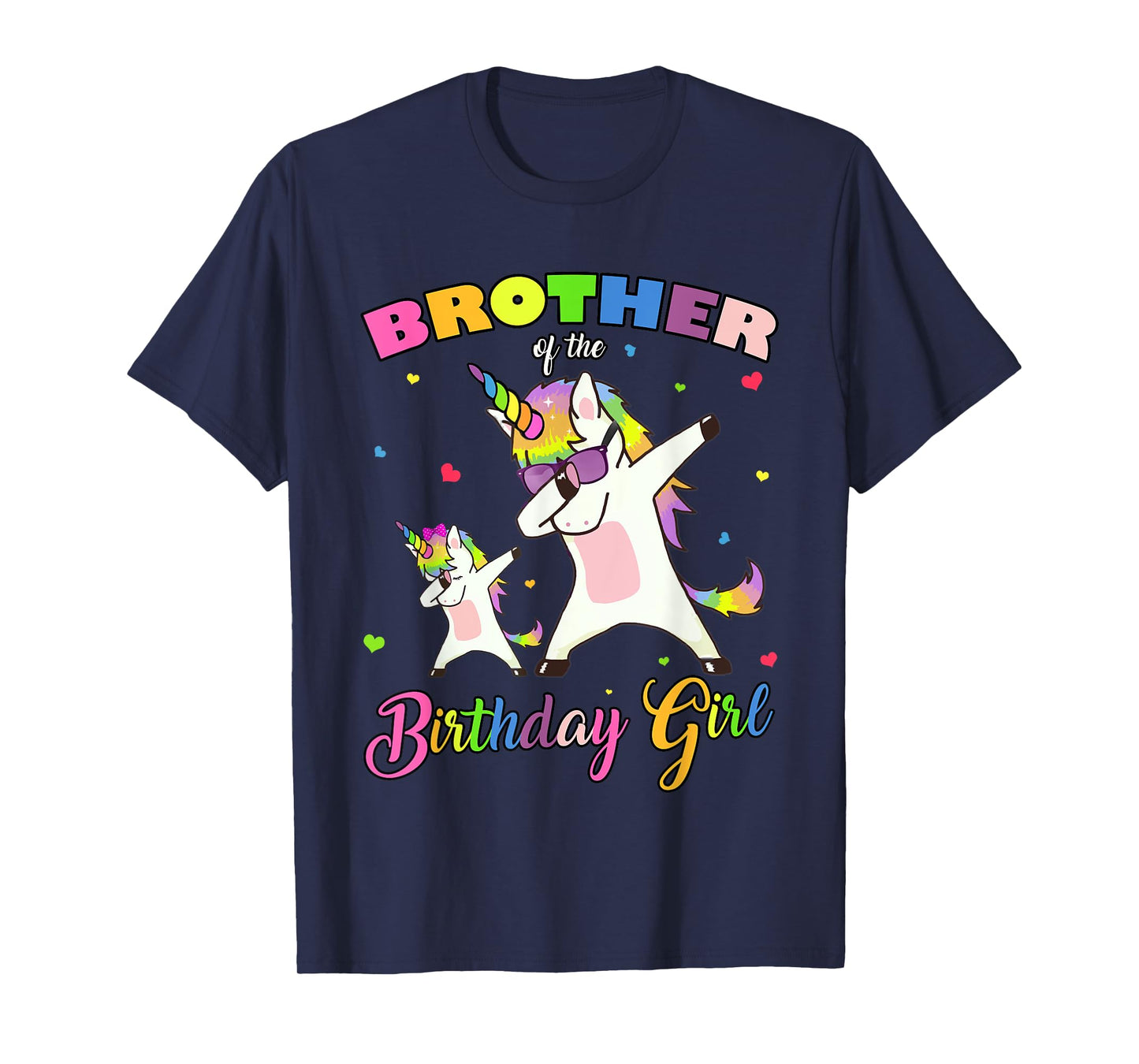 Brother of the Birthday Girl Unicorn Birthday Princess Dab T-Shirt