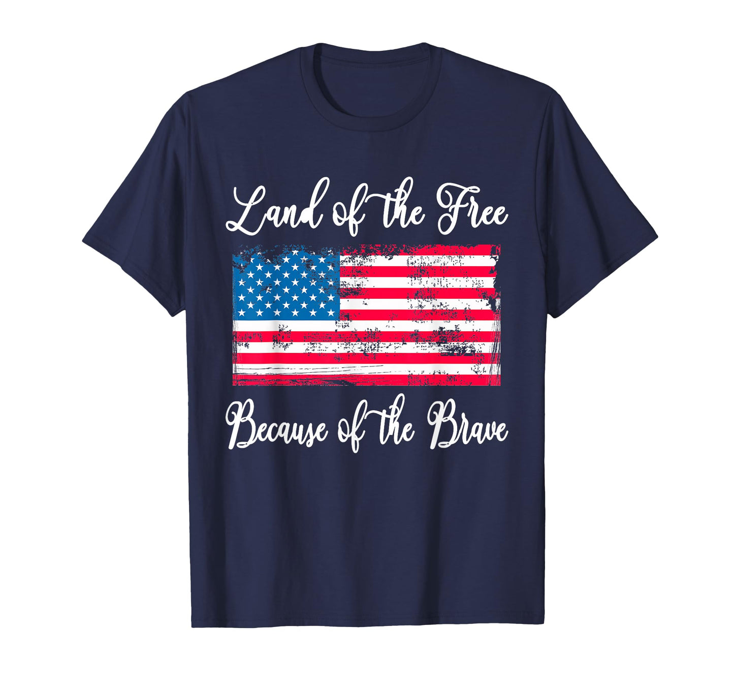 Land of The Free Because of The Brave Vintage American Flag T-Shirt