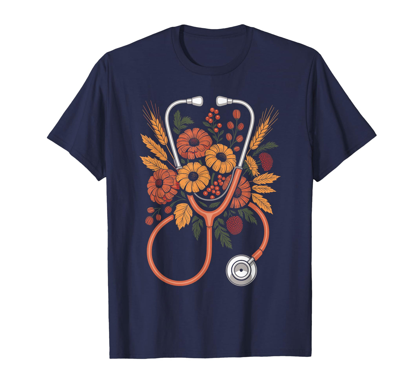 Cute Stethoscope Autumn Nurse Fall T-Shirt
