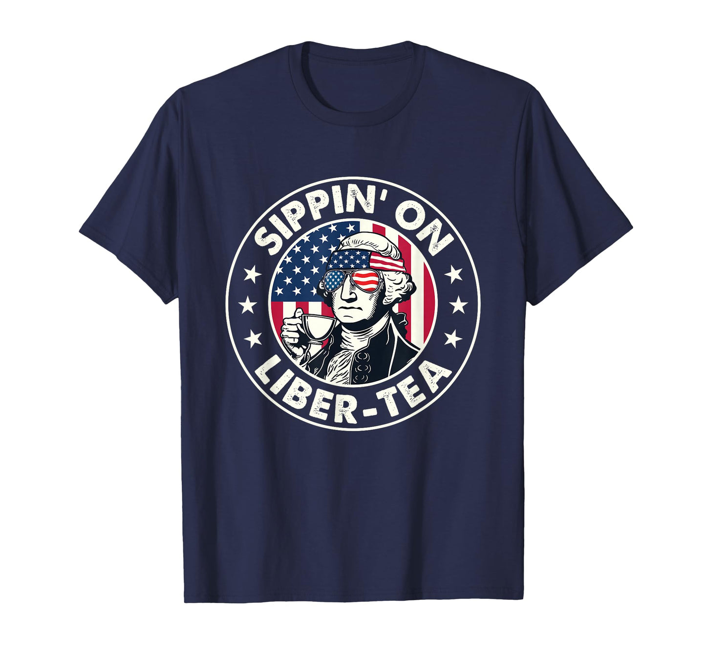 Sippin' On Liber-Tea - USA American Flag 4th Of July Fourth T-Shirt