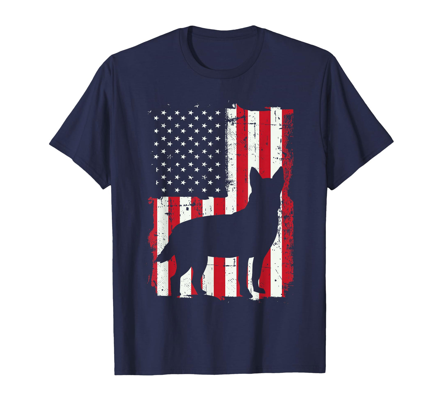 American Flag USA Australian Cattle Dog Blue Red Heeler Gift T-Shirt
