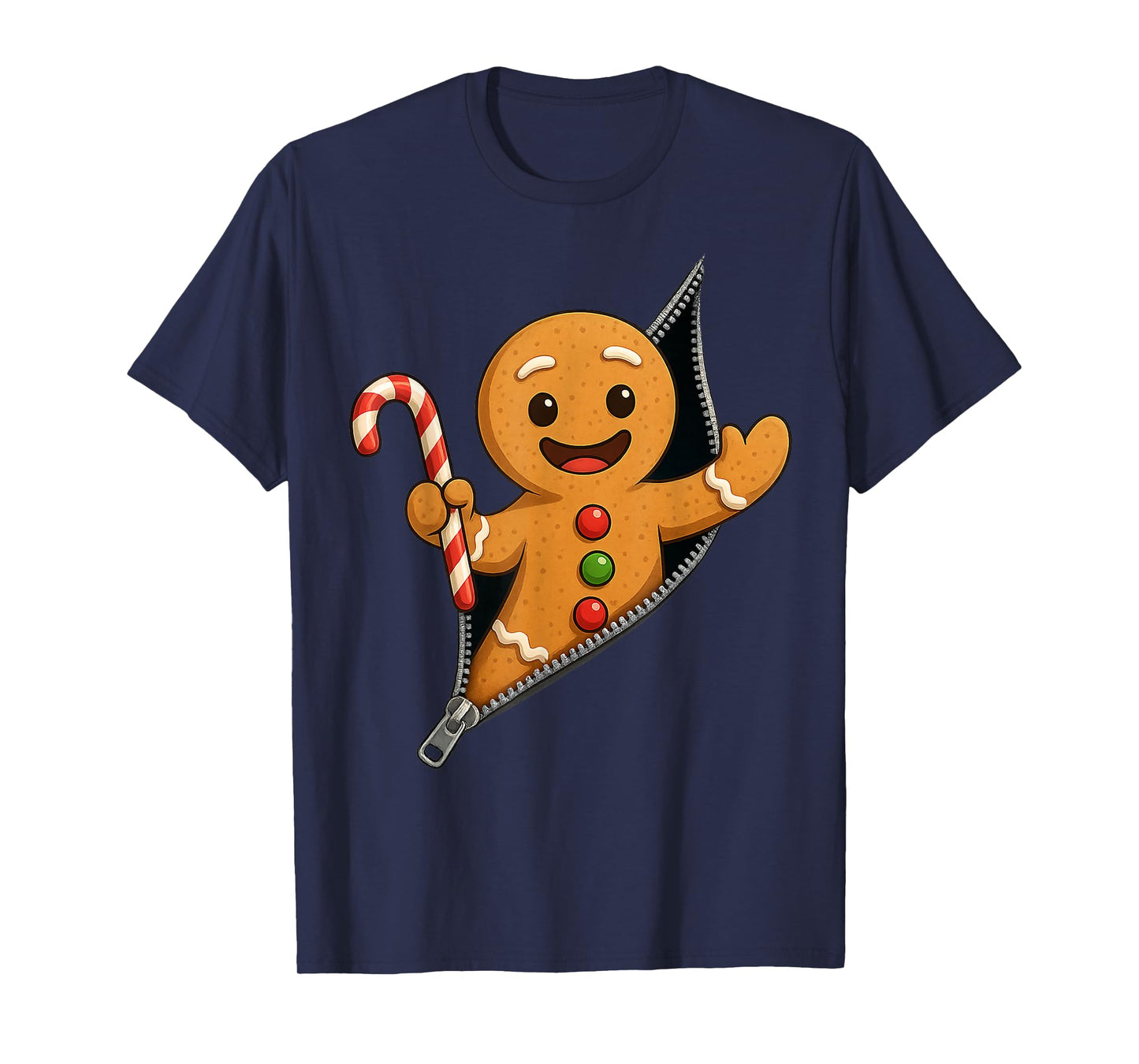 Christmas Gingerbread Man Cookie Candy Cane Xmas Pajamas T-Shirt