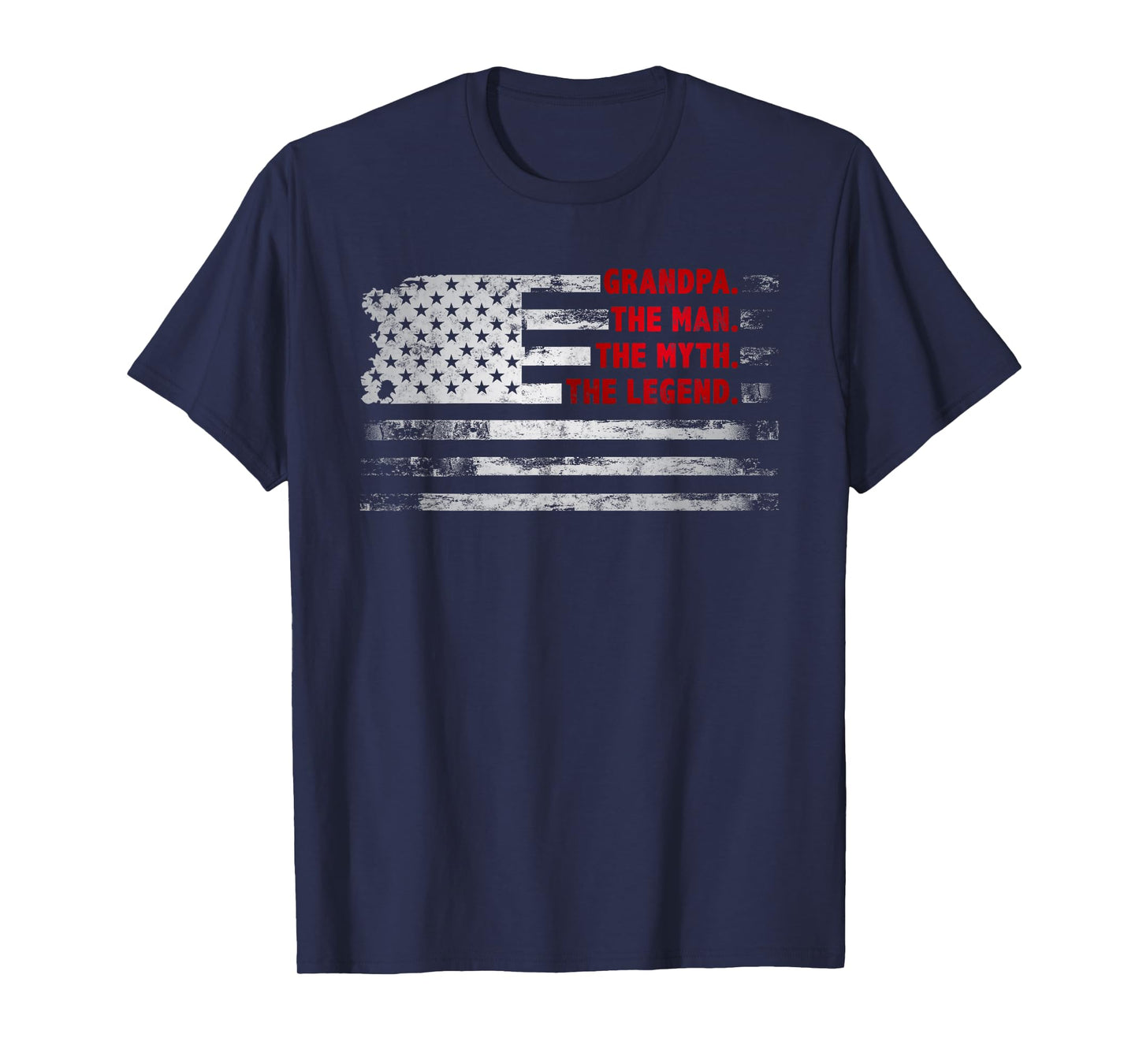 Grandpa The Man Myth Legend American USA Flag Father’s Day T-Shirt