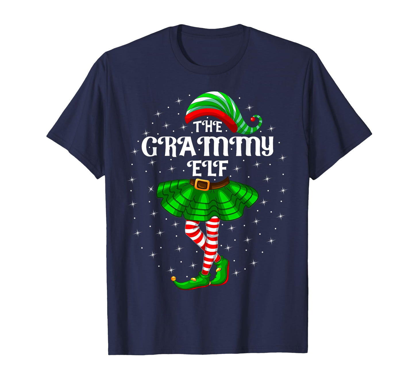 Xmas Family Matching Women Girl Mom The Grammy Elf Christmas T-Shirt