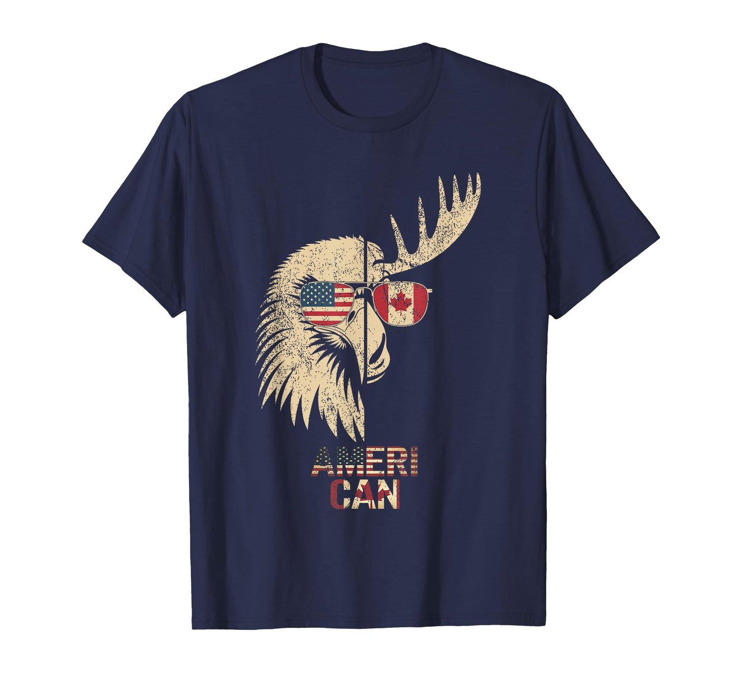 Ameri Can USEH Canadian American USA Flag Canada 4th of July T-Shirt