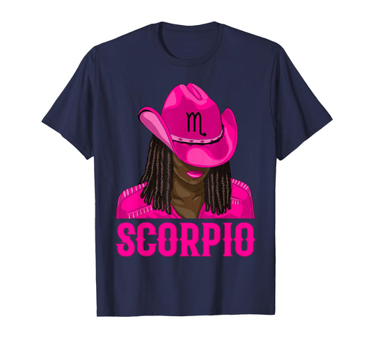 Scorpio Western Cowgirl African American Black Women T-Shirt