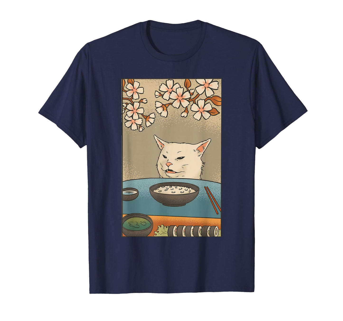 Japanese Style Women Yelling At Cat Meme T-Shirt
