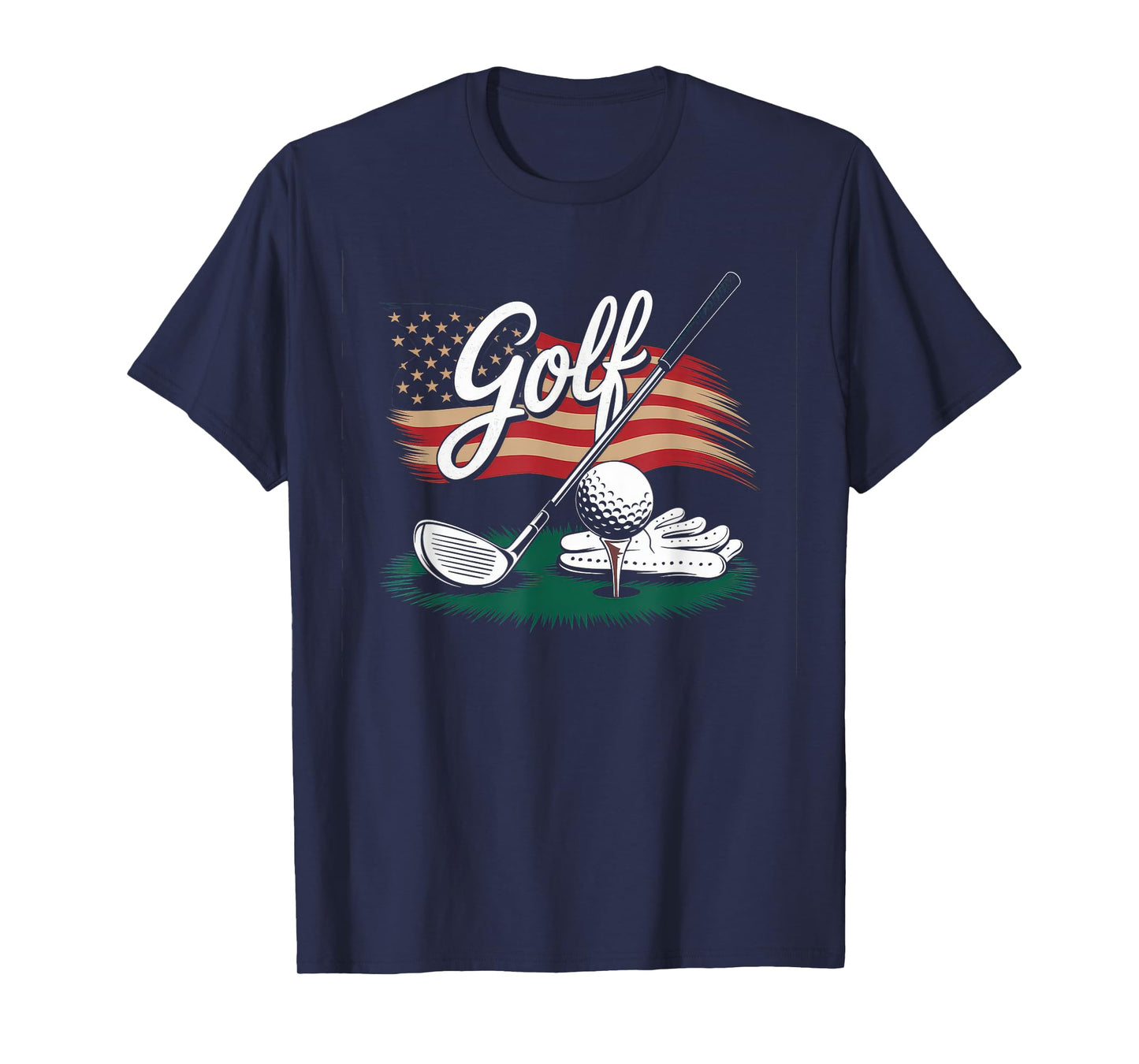 American Flag Golf Tshirt Men Women Golf Club Golfer Golfing T-Shirt
