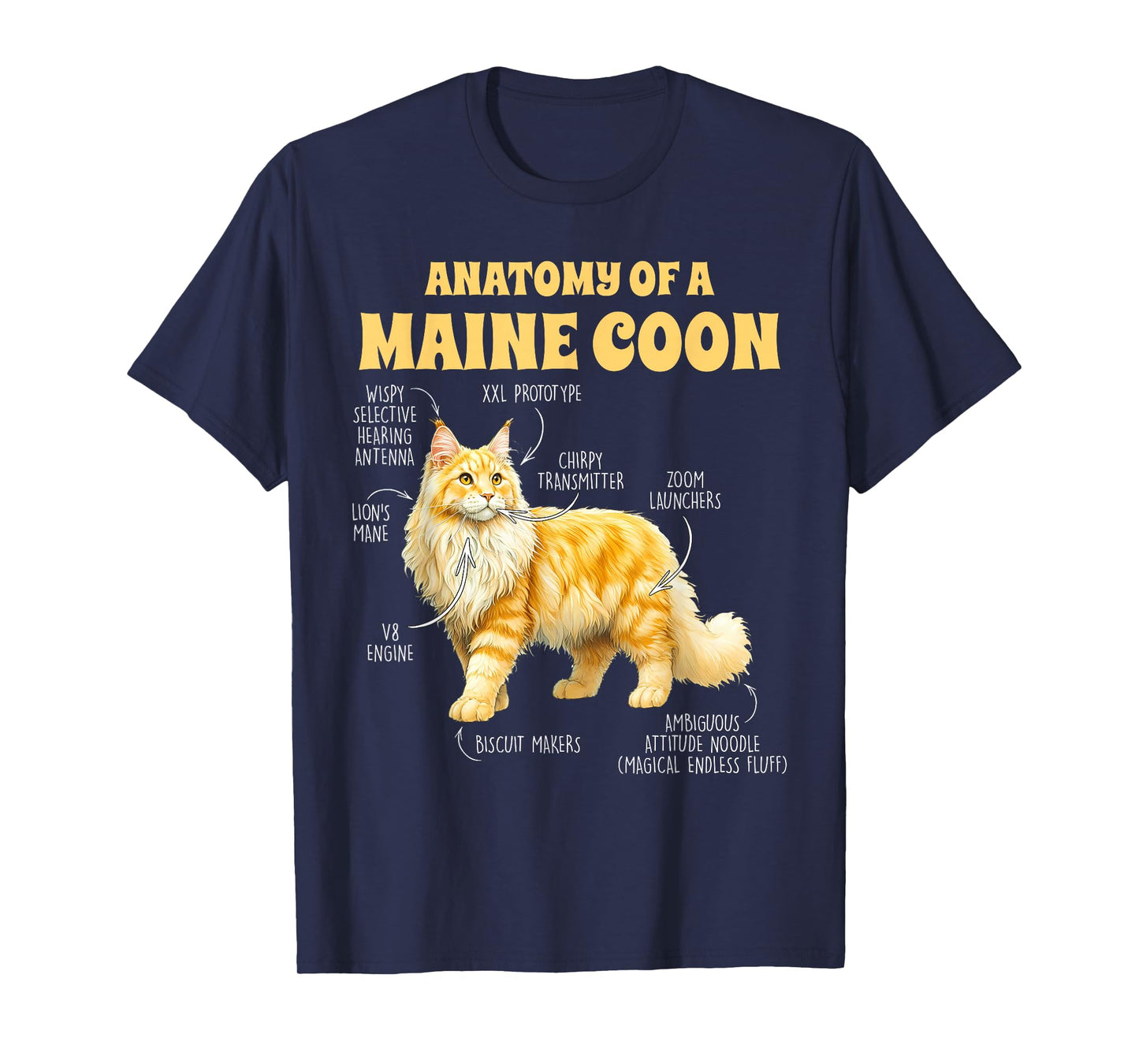 Maine Coon Lover Cat Mom Cat Mama Anatomy Of A Maine Coon T-Shirt