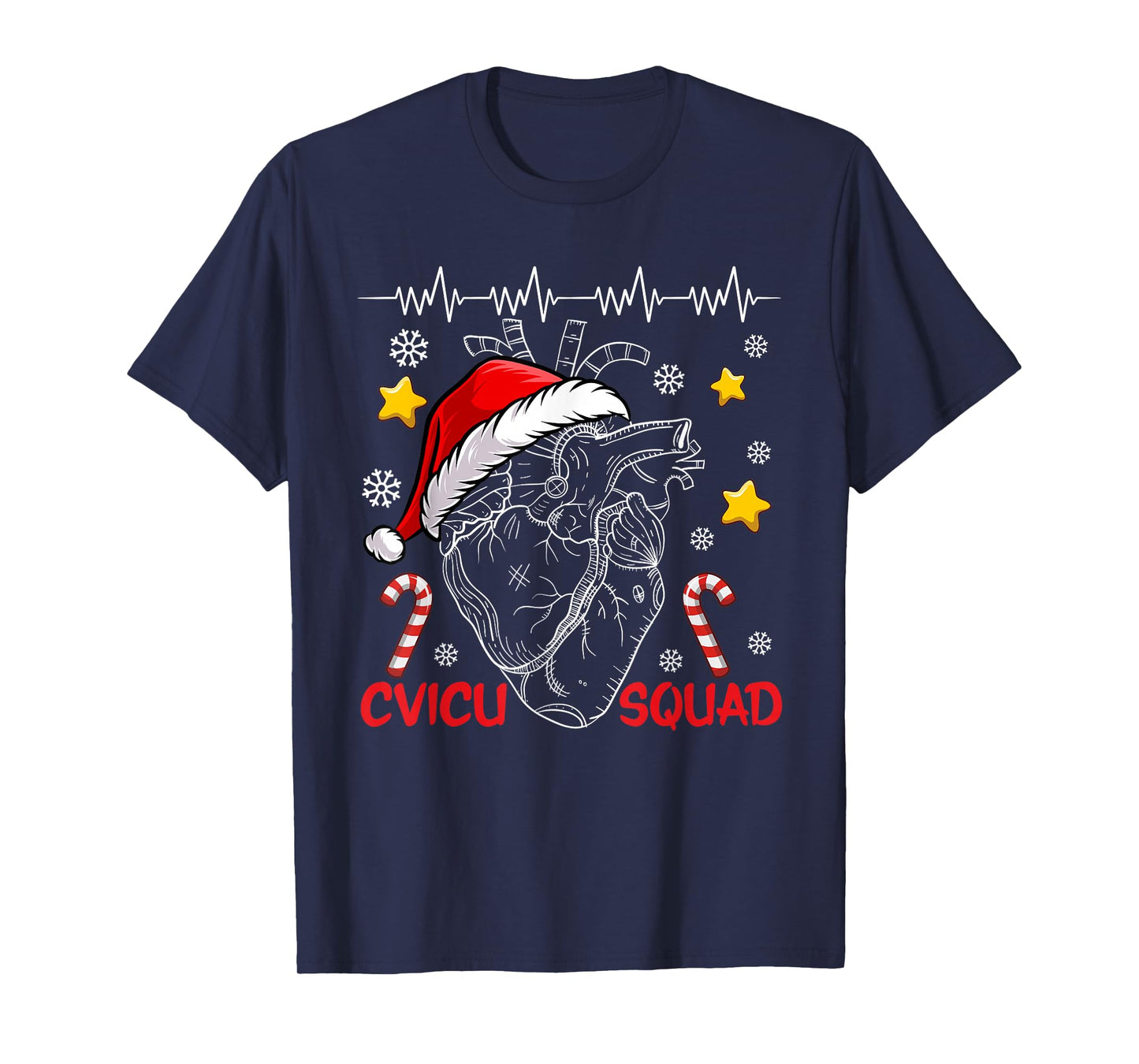 Anatomical Heart CVICU Squad Cardiac Nurse Life Christmas T-Shirt