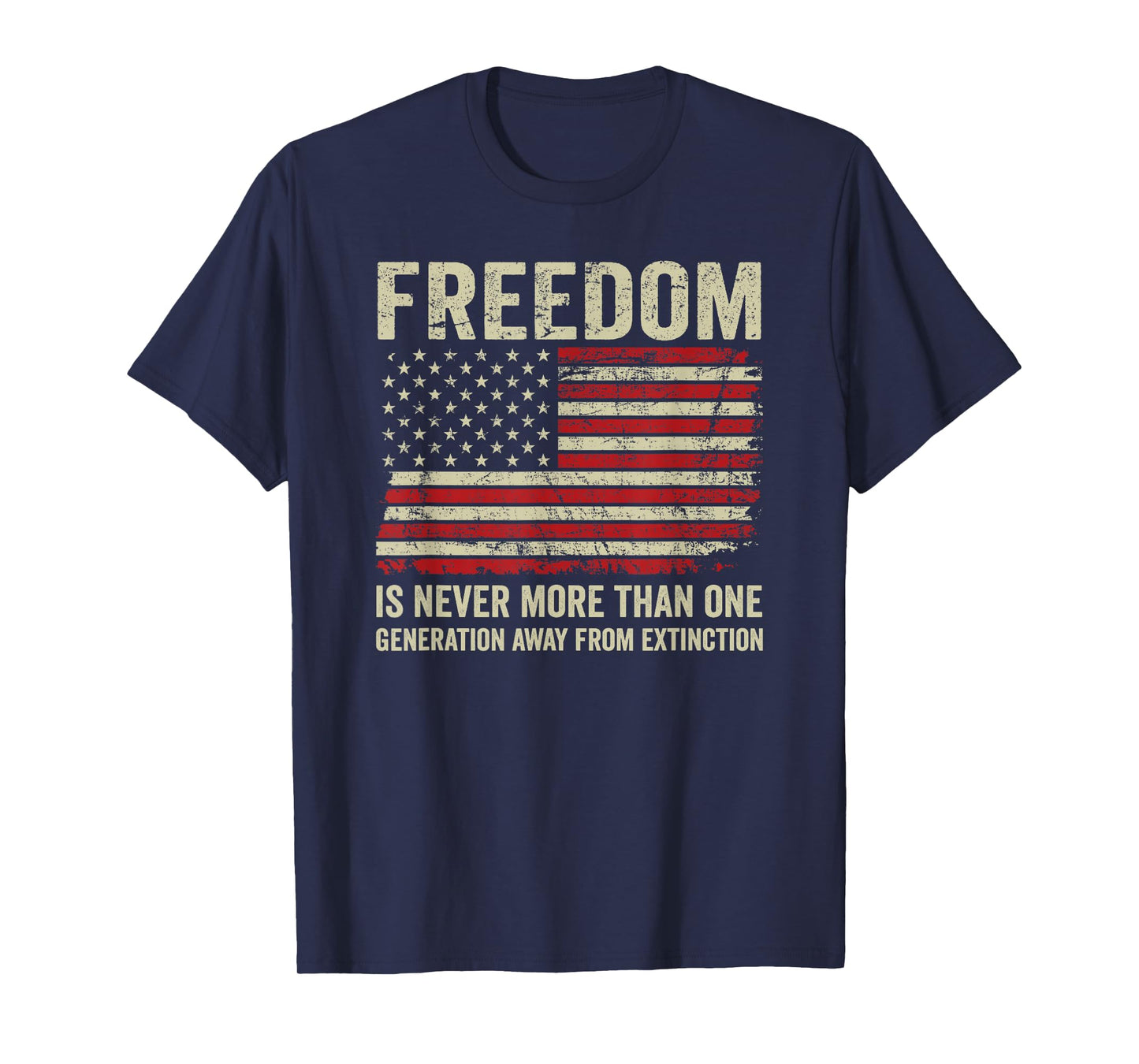 Freedom Extinction - Patriotic American Rights USA Flag T-Shirt