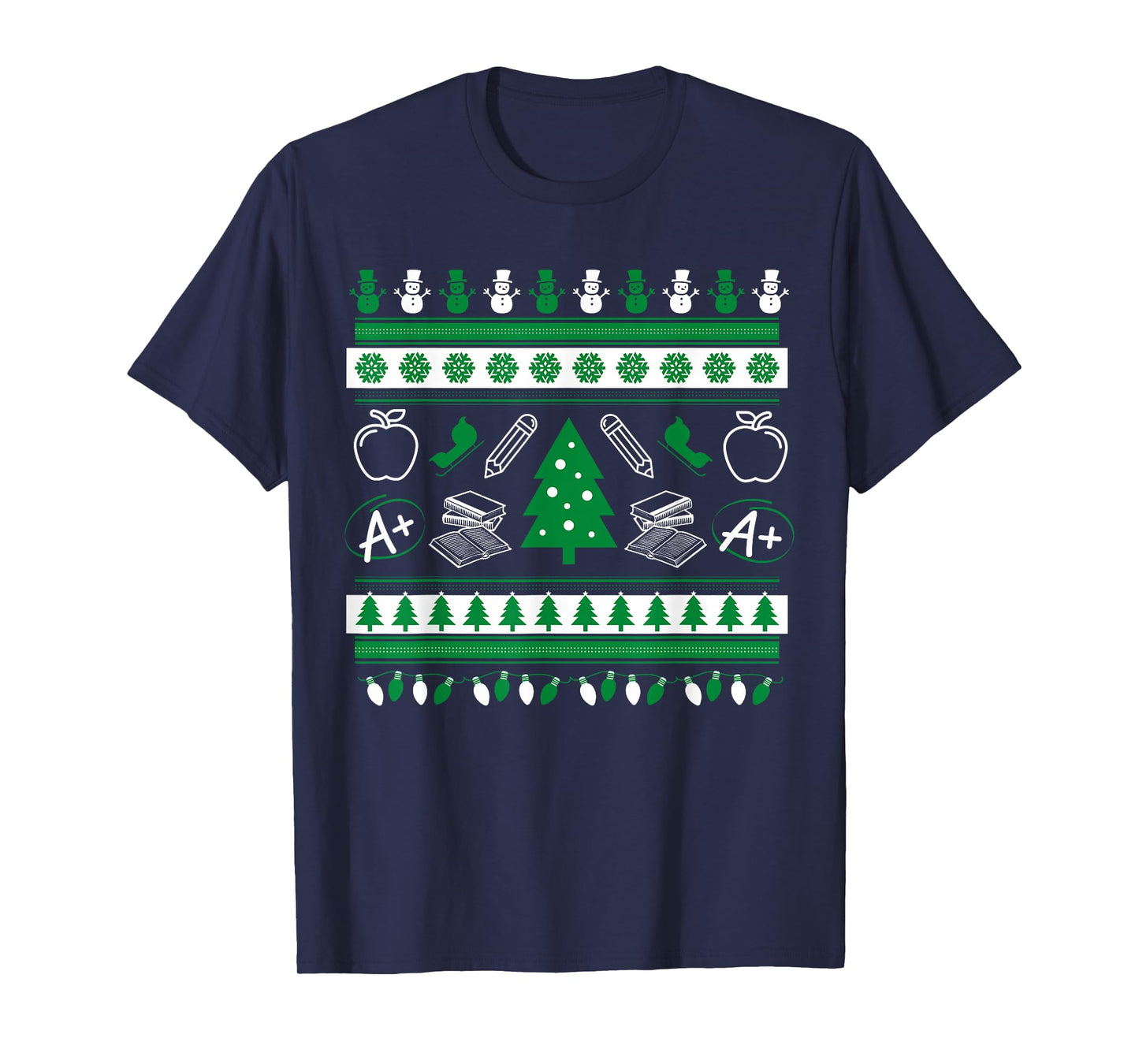 Teacher Ugly Christmas Sweater Instructor Elementary School T-Shirt