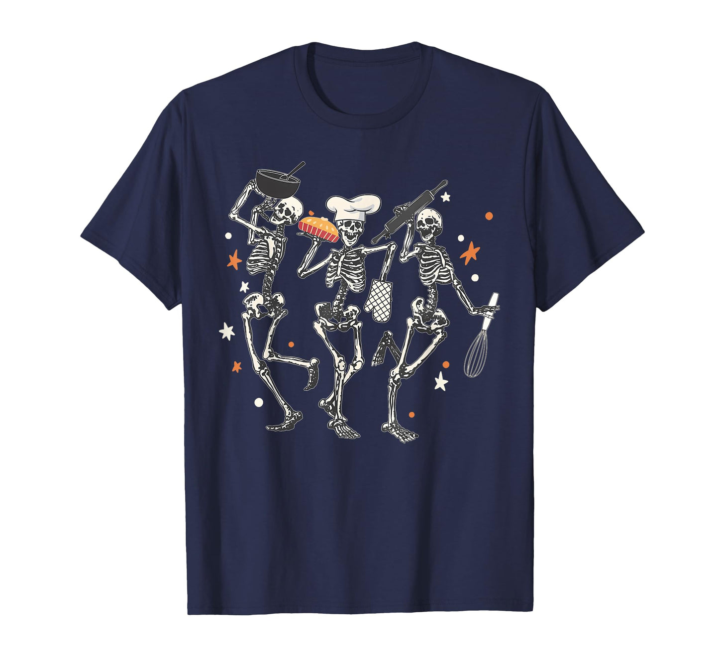 Chef Dancing Skeletons Baking Halloween Cookie Baker T-Shirt