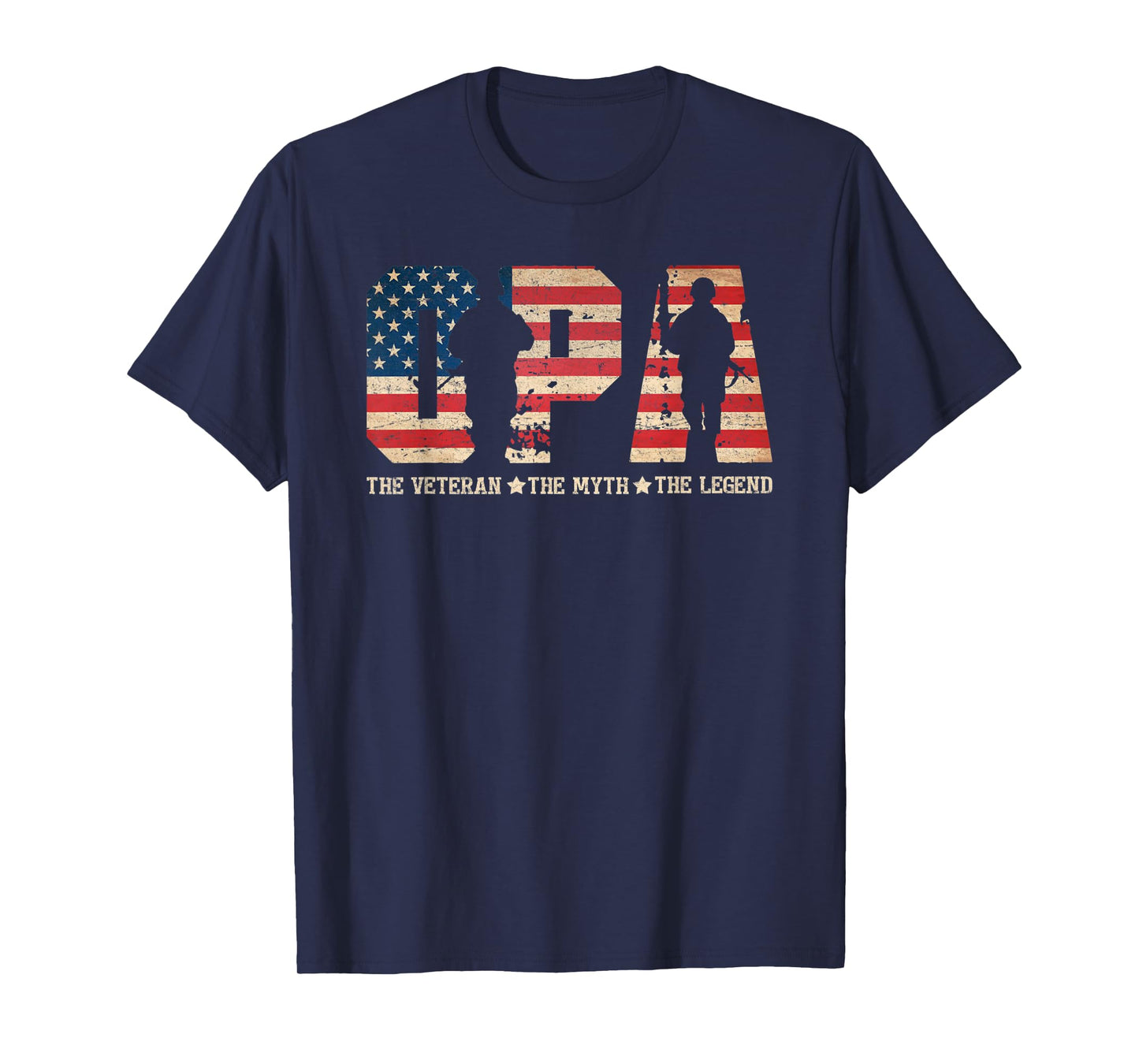Opa The Veteran The Myth The Legend For Dad Fathers T-Shirt
