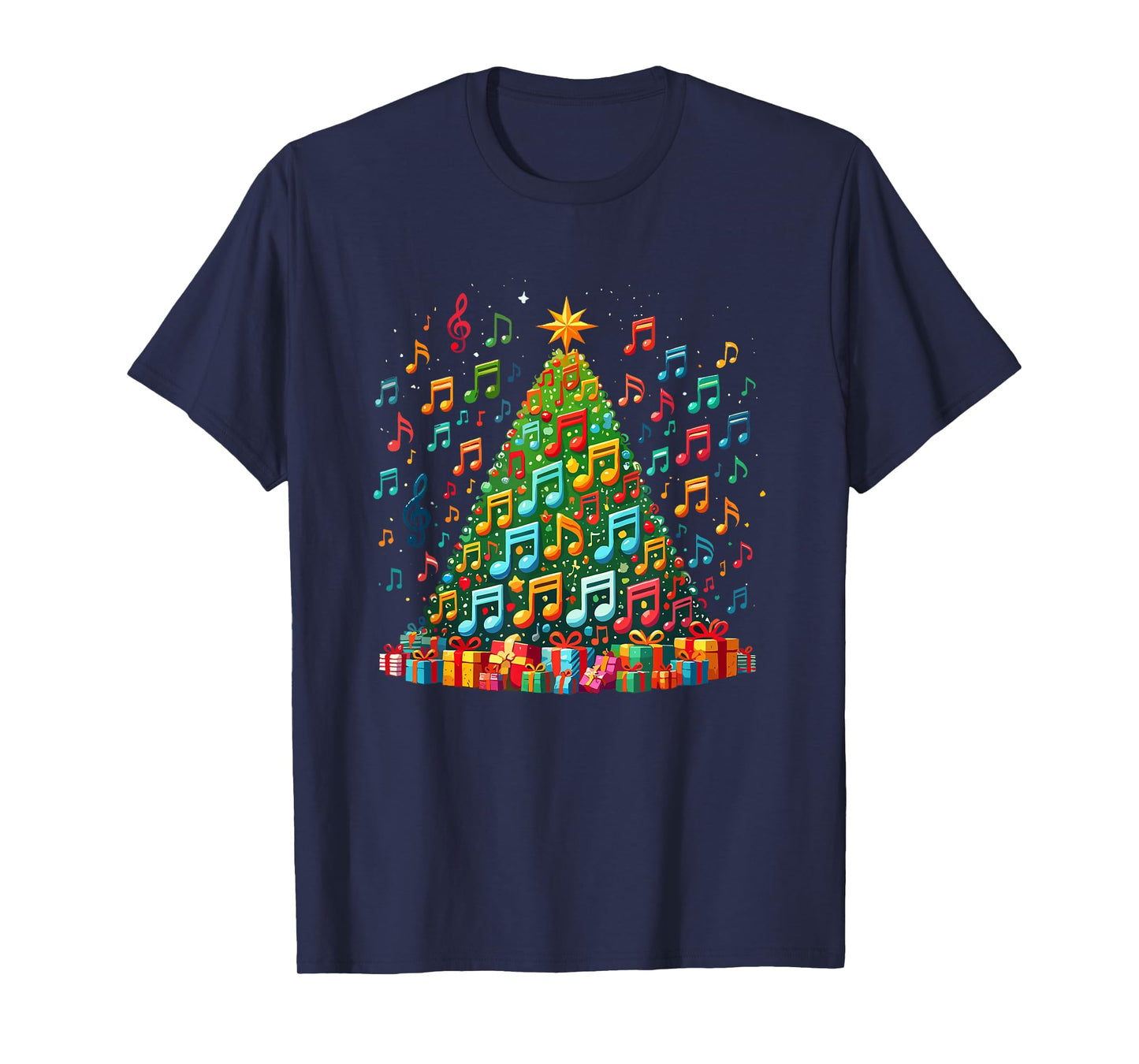 Christmas Tree Musical Note Music Teacher Musician T-Shirt