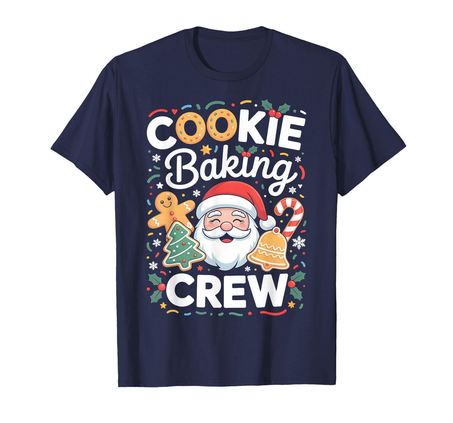 Cookie Baking Crew Funny Christmas Santa Gingerbread Tee T-Shirt