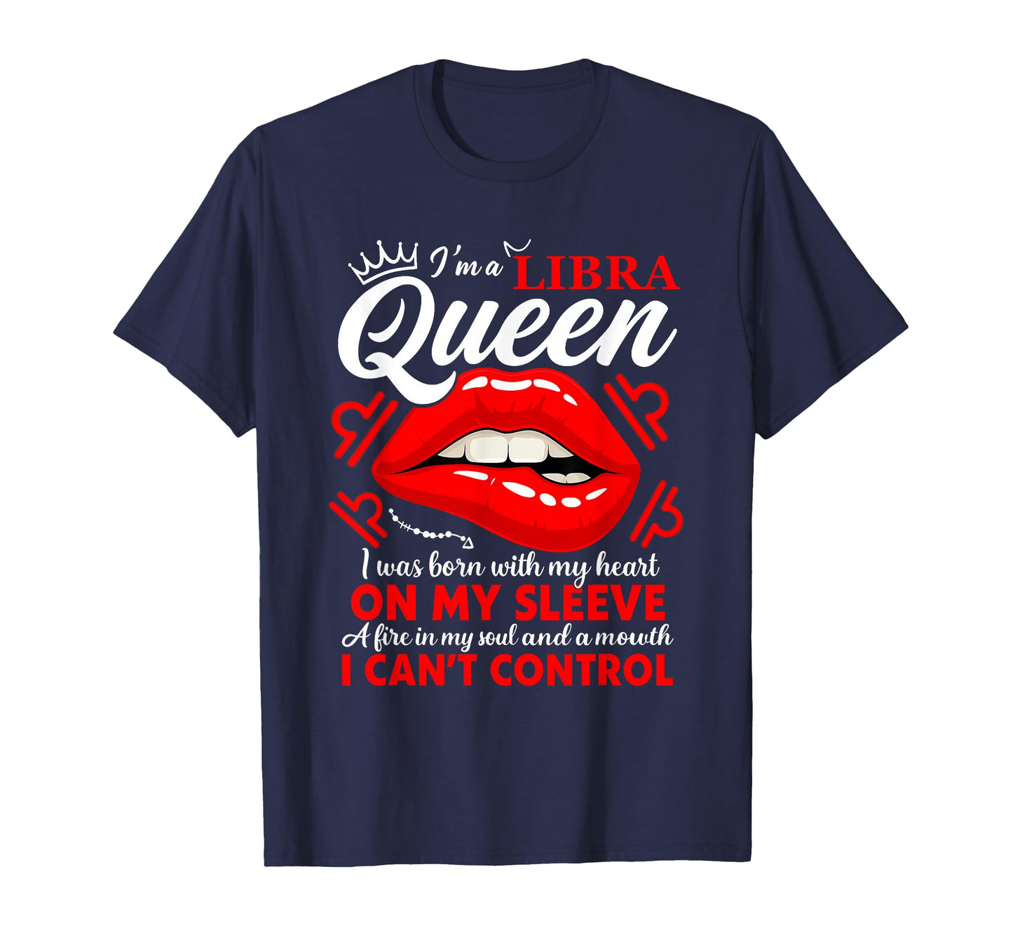 Libra Queen Zodiac Red Lip Birthday Graphic Men Women T-Shirt