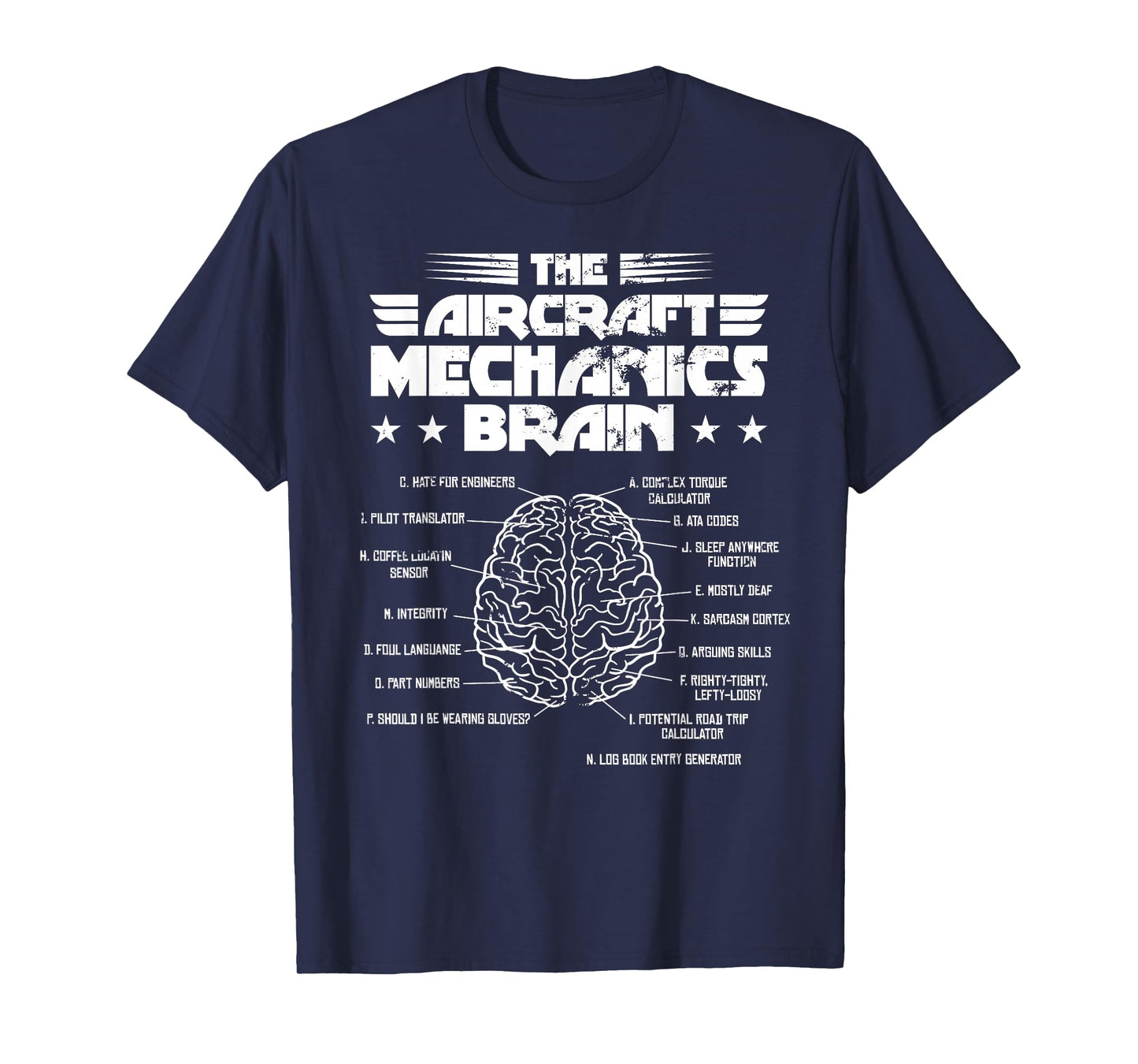 Aircraft Mechanics Brain Aviation Gift T-Shirt