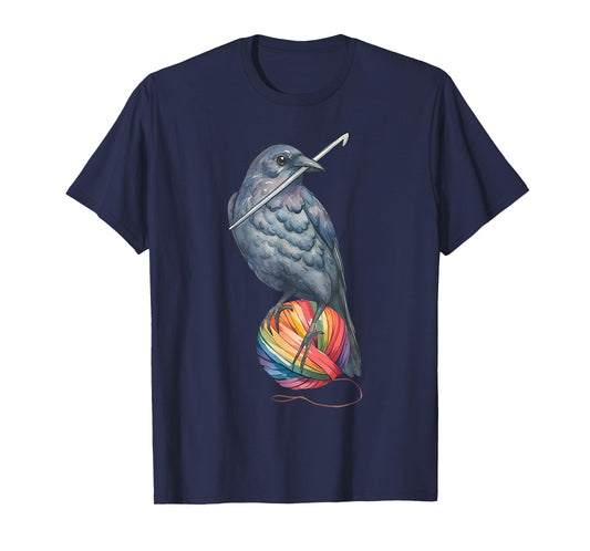 Crochet Crow Yam Crocheter Knitting Crocheting Lovers T-Shirt