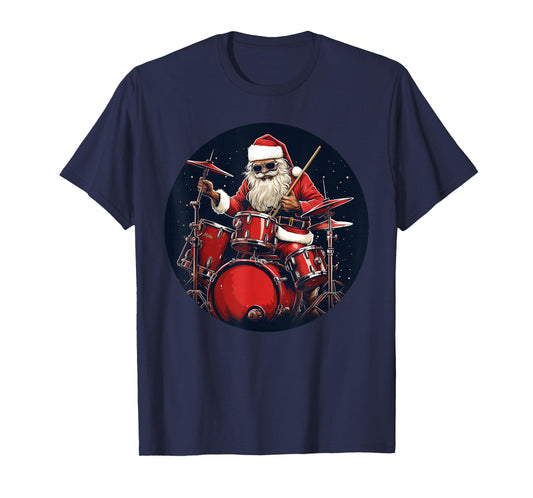 Rock'n Roll Santa Claus for Drummer Boys and Girls T-Shirt