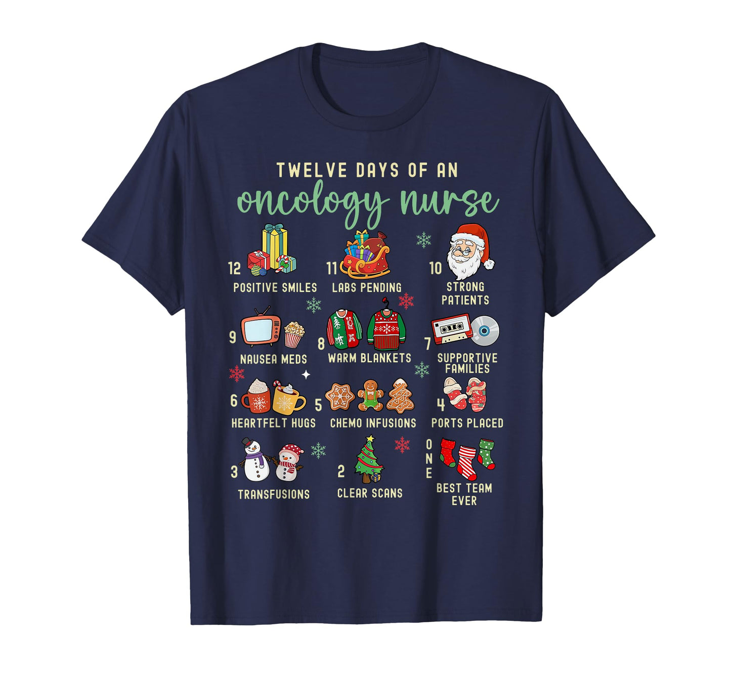 Christmas Oncology Rn Nurse 12 Days Of An Oncology Nurse T-Shirt