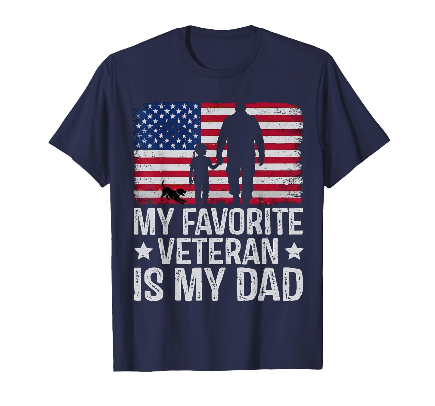 My Favorite Veteran is My Dad American Flag Military Girl T-Shirt