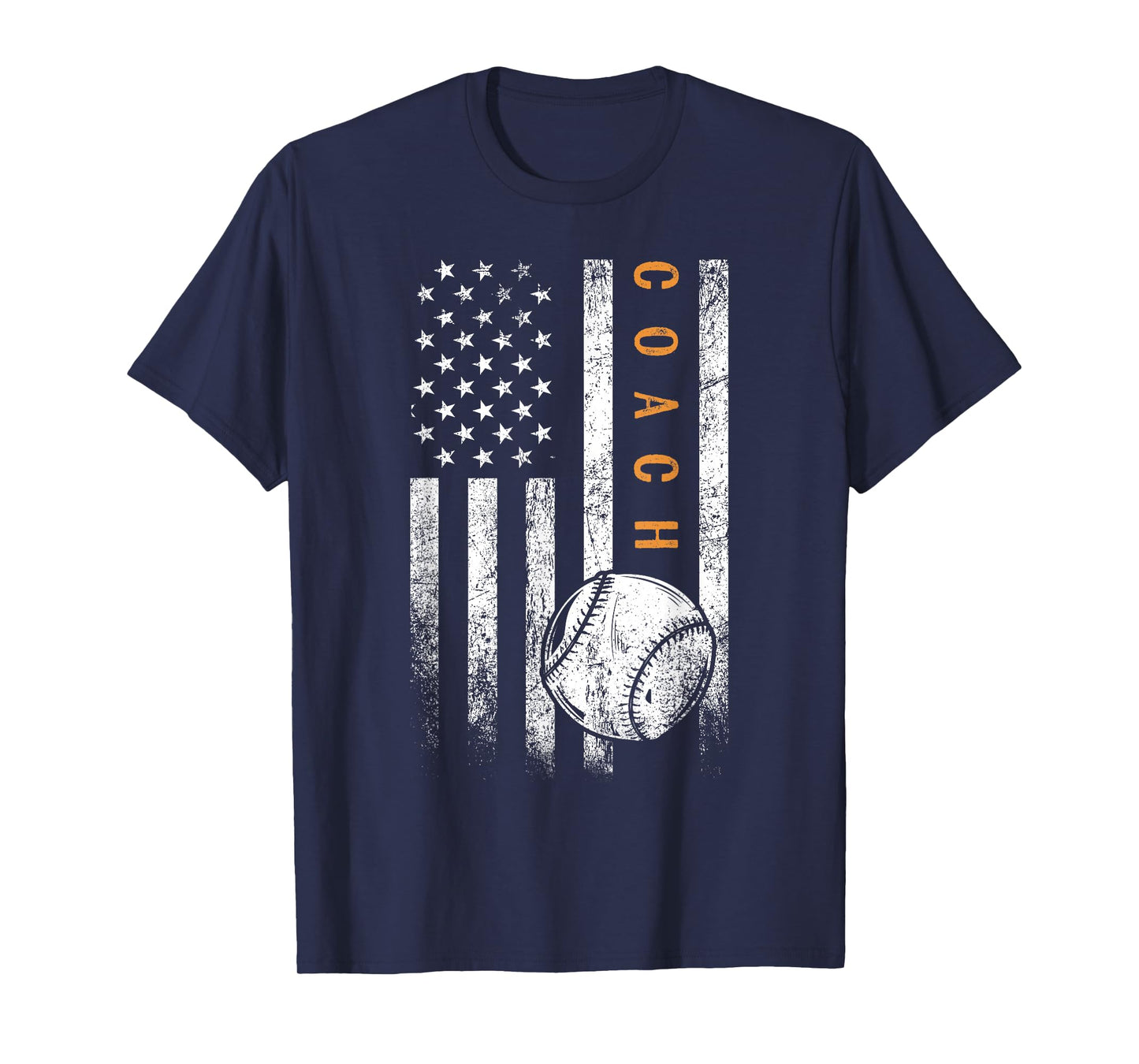 Baseball Coach American Flag Baseball Trainer Coaching T-Shirt