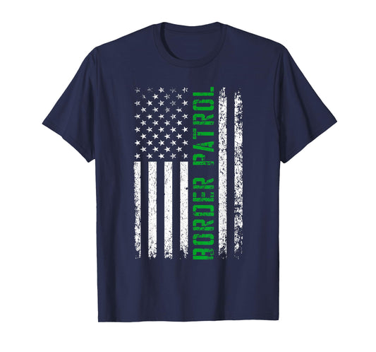 US Flag - Green Line - Border Patrol T-Shirt