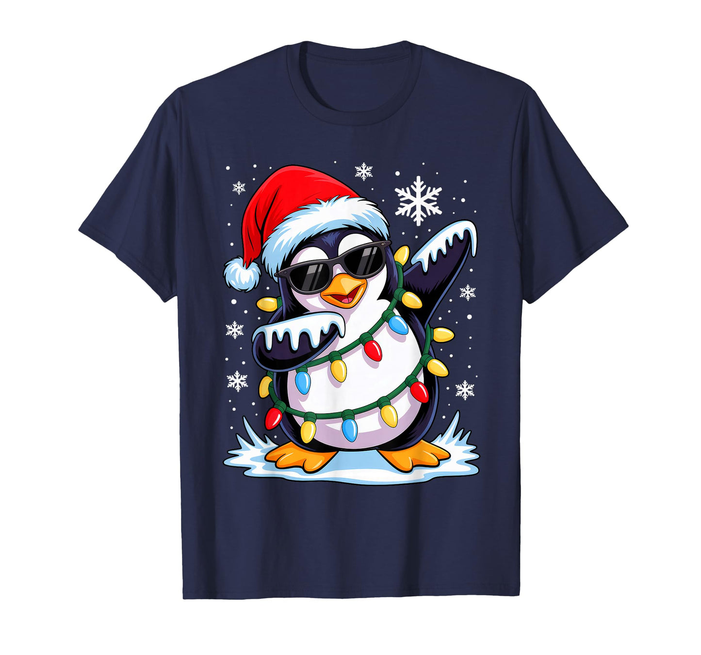 Dabbing Penguin Christmas Boys Girls Kids Funny Xmas Squad T-Shirt