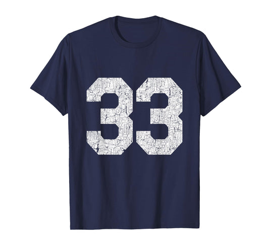 #33 Jersey Uniform Varsity Sports Number, 33rd Birthday T-Shirt