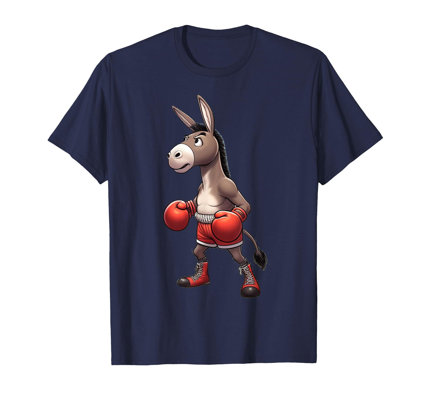A donkey practicing boxing Funny Donkey Art For Men Women T-Shirt