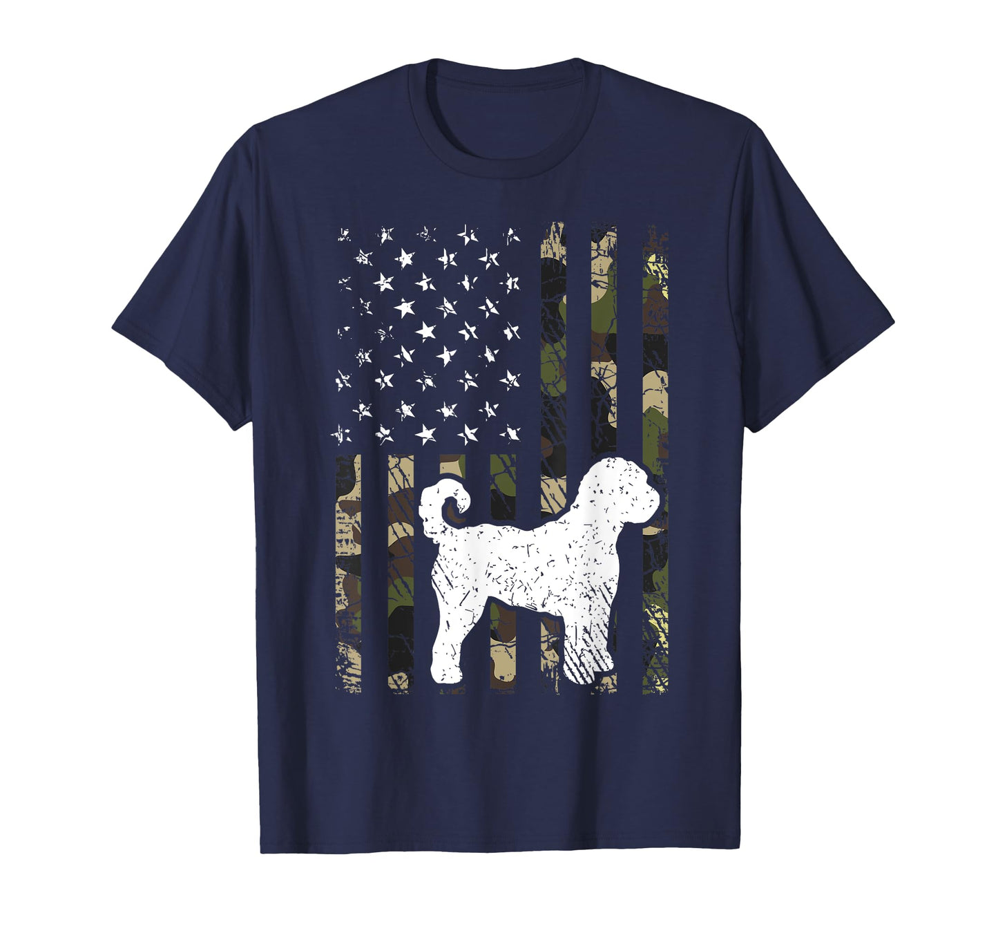 Labradoodle Dog Dad Mom Camouflage USA Flag T-Shirt for Men Women Kids