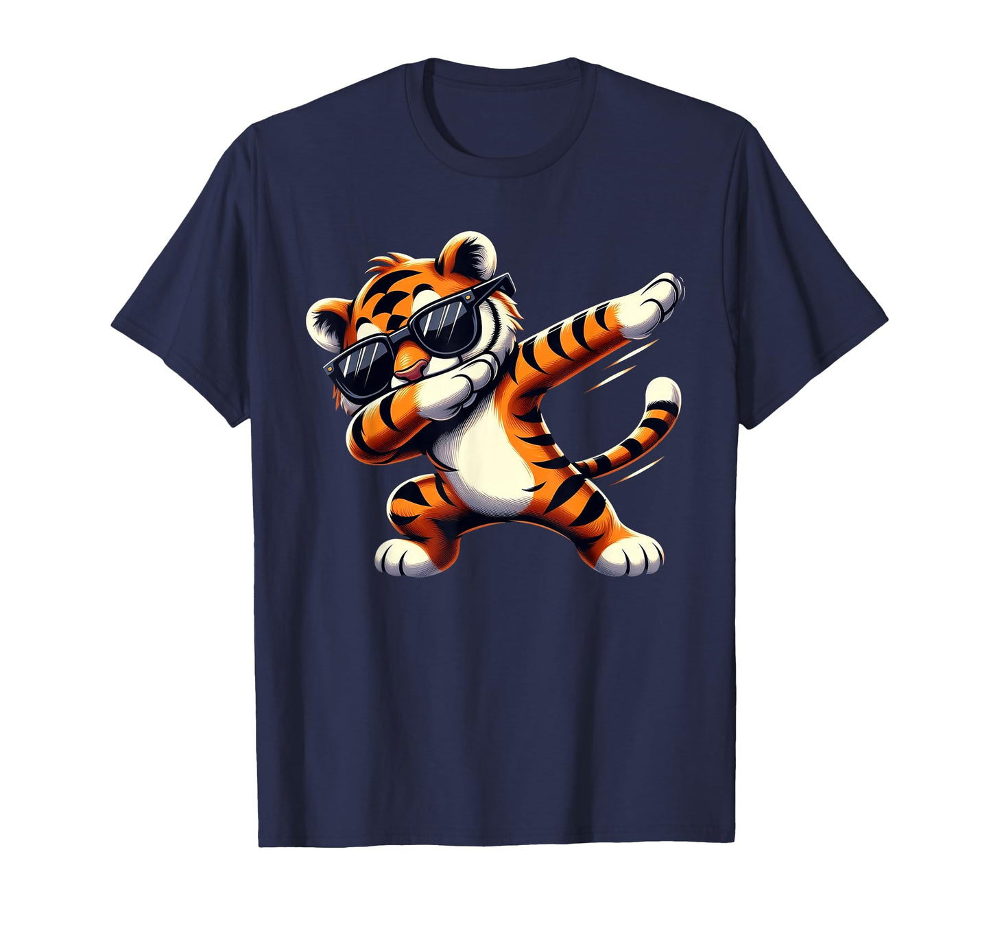 Dabbing Tiger Wearing Hip Hop Tee Graphic Cool Dabbing Tiger T-Shirt