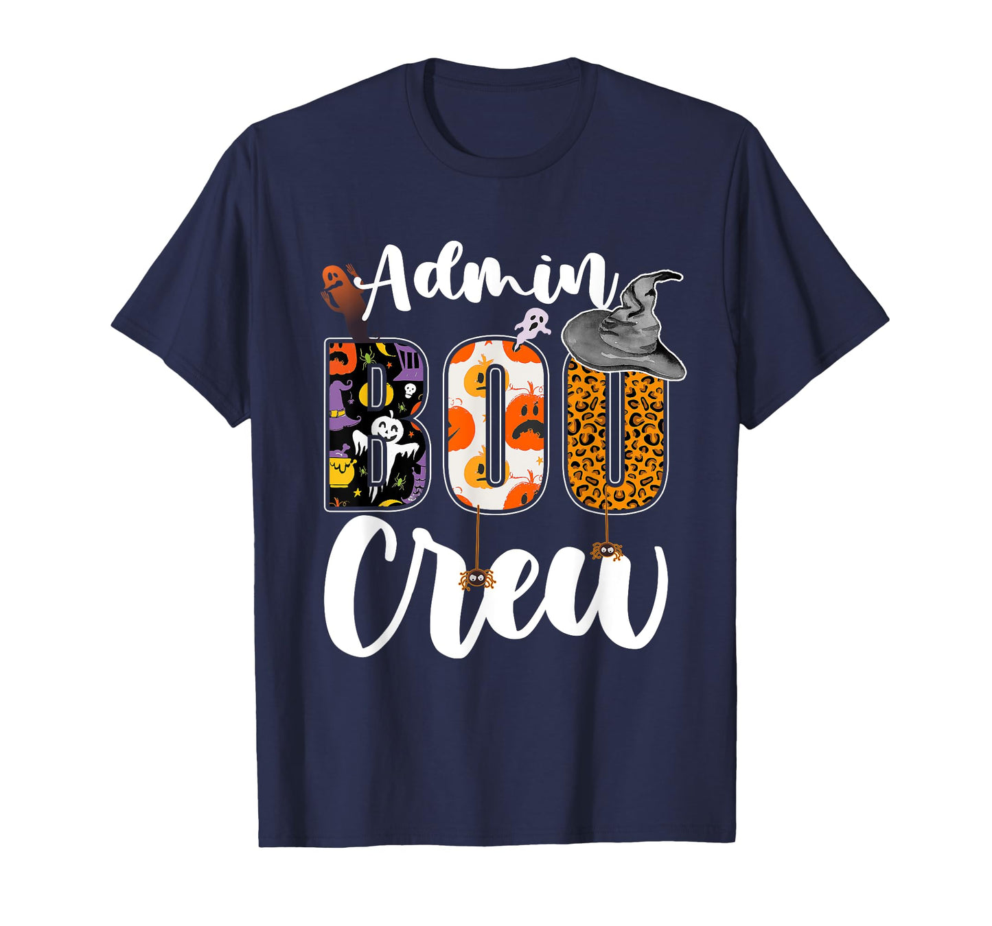 Admin Boo Crew Halloween Matching Administrator Funny T-Shirt