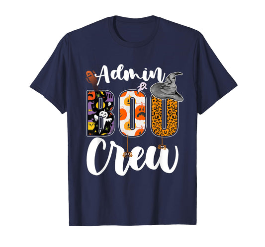 Admin Boo Crew Halloween Matching Administrator Funny T-Shirt