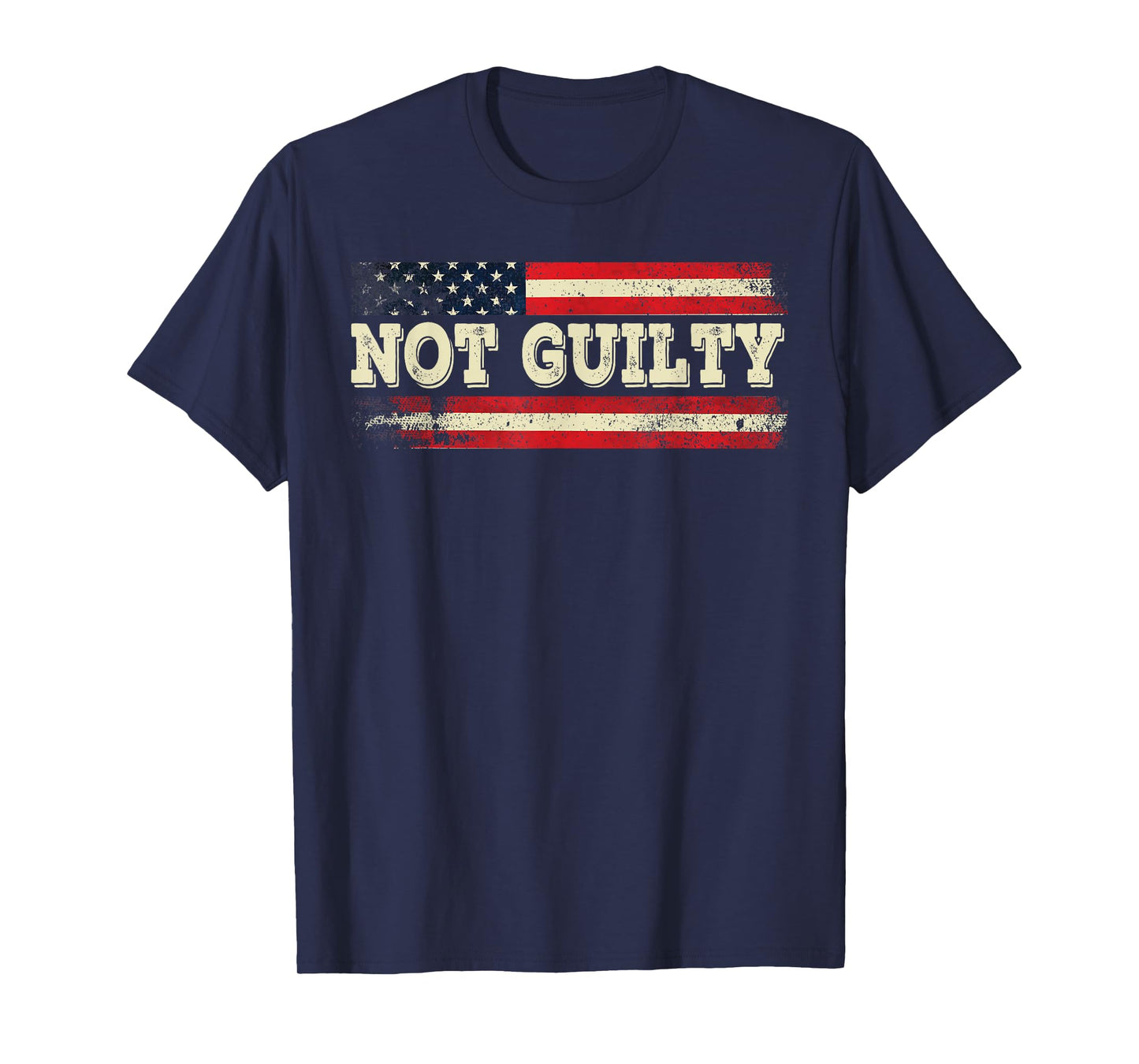 American Flag I Stand With USA Vintage Not Guilty Trump T-Shirt