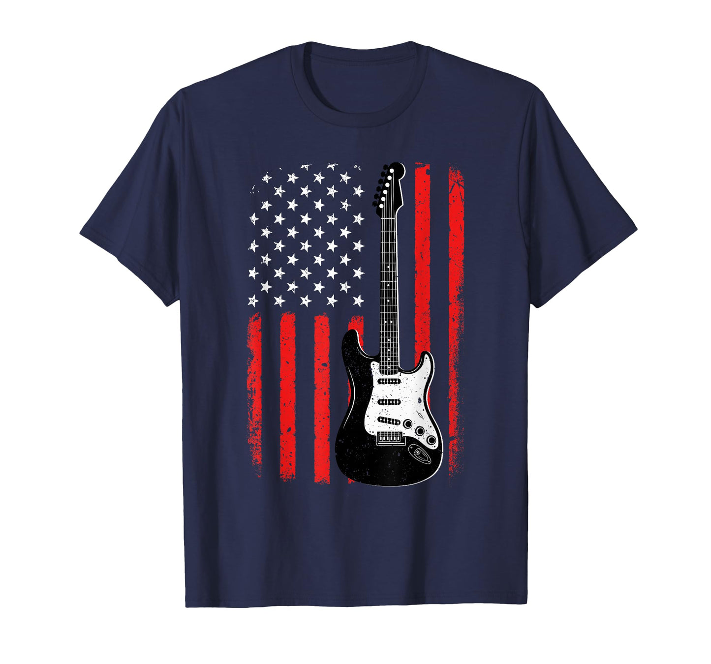 Guitar American Flag USA Patriotic Music Electric Guitarist T-Shirt