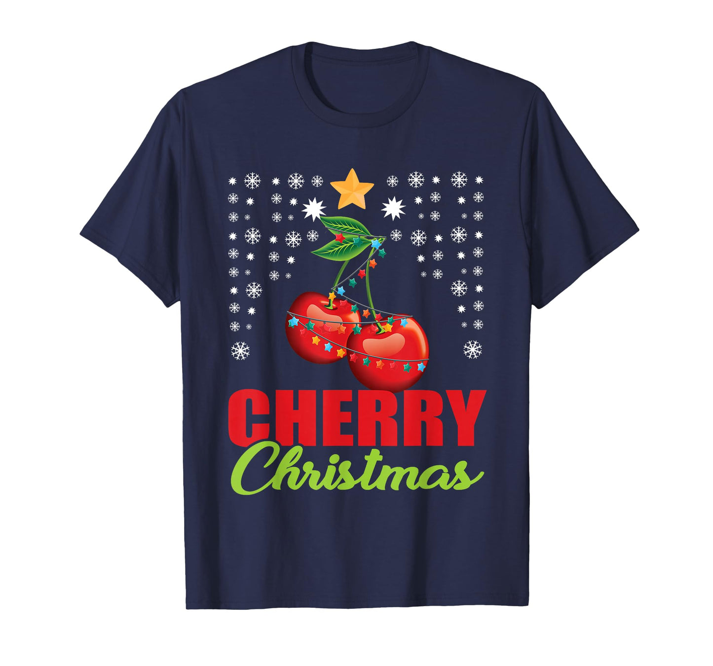 Great Cherrie Gifts Funny Fruit Lover Gift Unisex-Adults, Kids Black Modern Classic Crew Neck T-Shirt Christmas Cherry T-Shirt Small