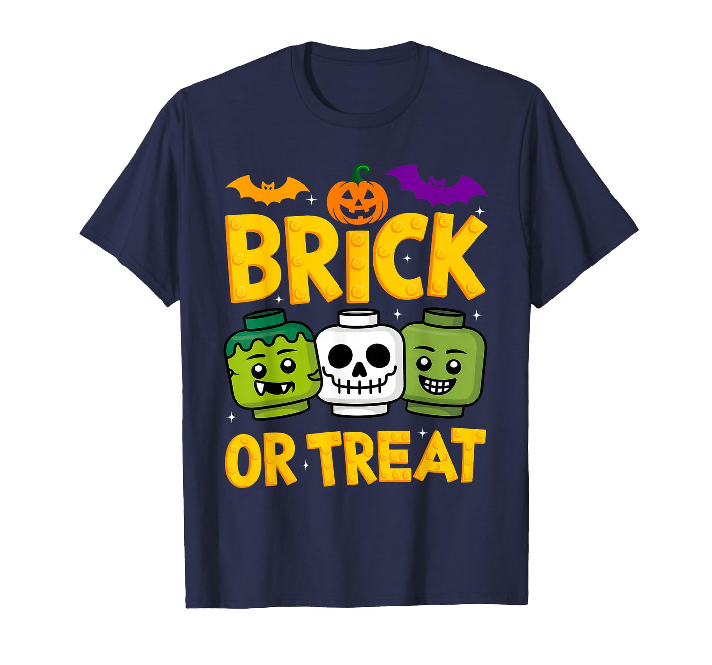 Brick or Treat Halloween Master Builder Blocks Building Kids T-Shirt
