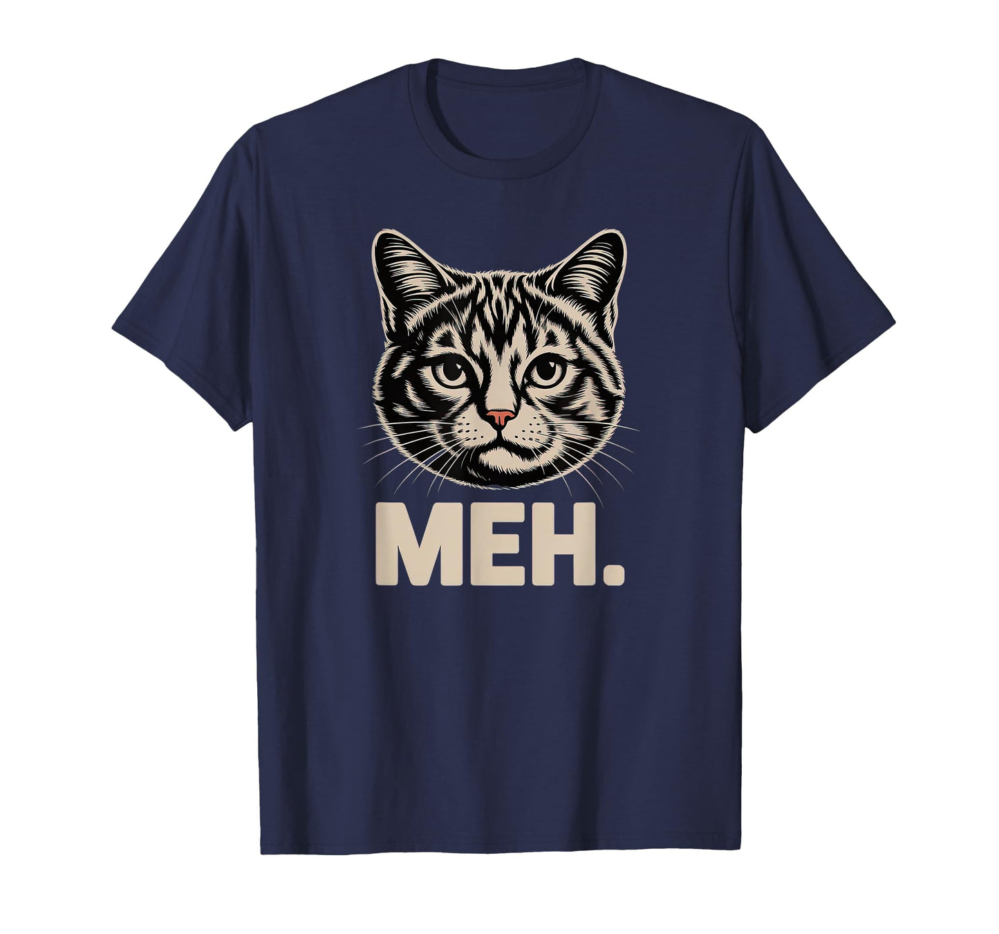 Funny Meh Cat Face Expression Sarcastic Feline T-Shirt