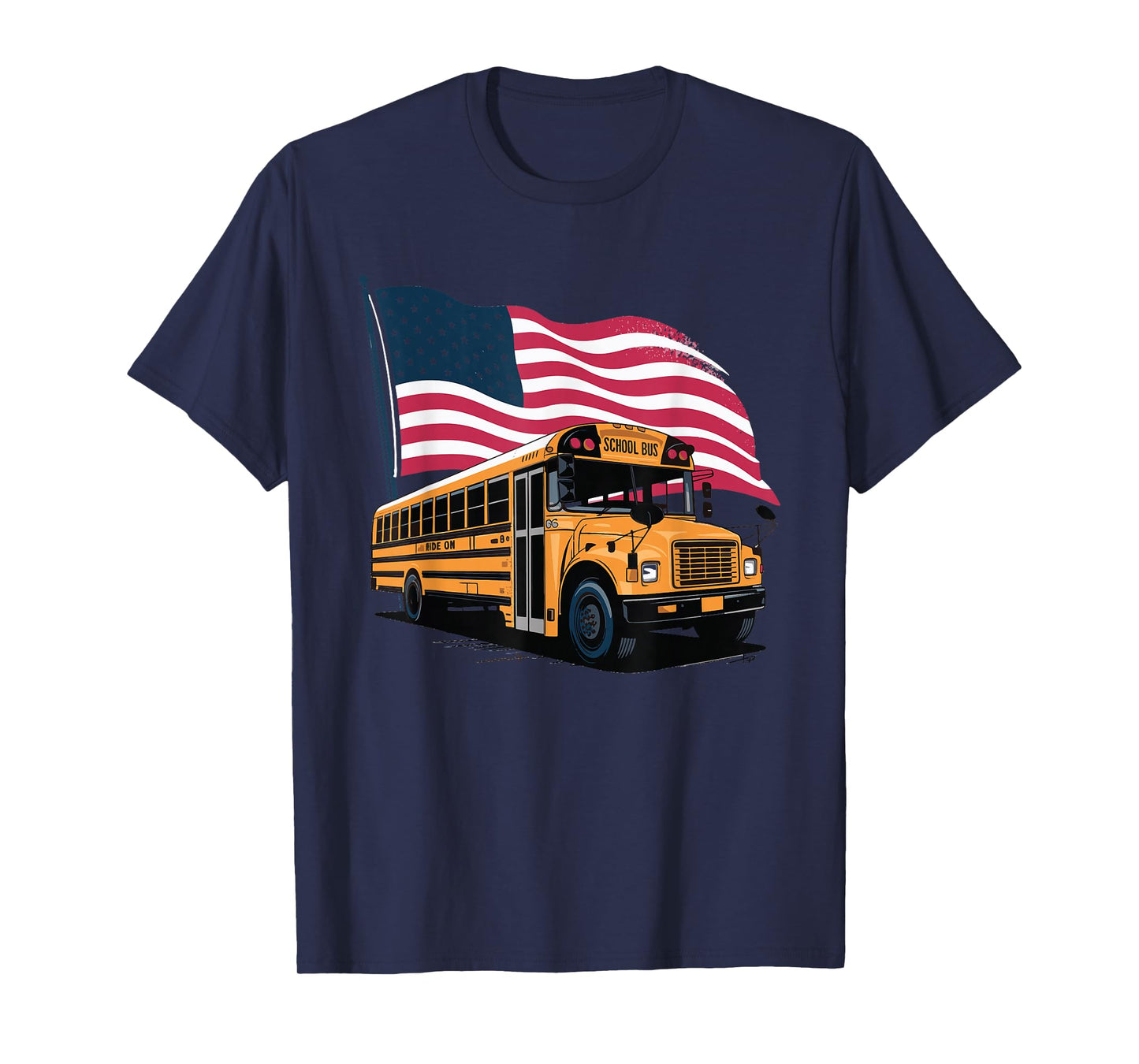 School Bus Driver USA Flag T-Shirt