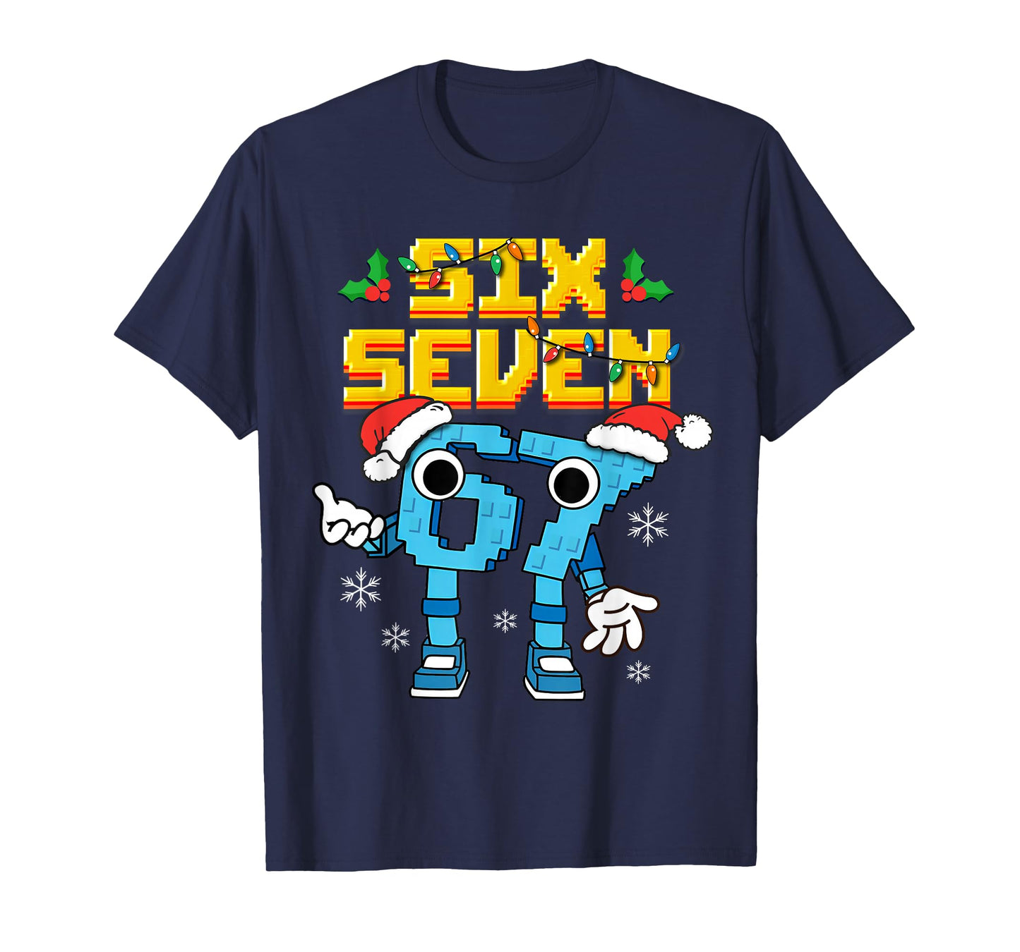 Boys Kids 67 Xmas Six Seven Meme Christmas Pajama Shirt T-Shirt