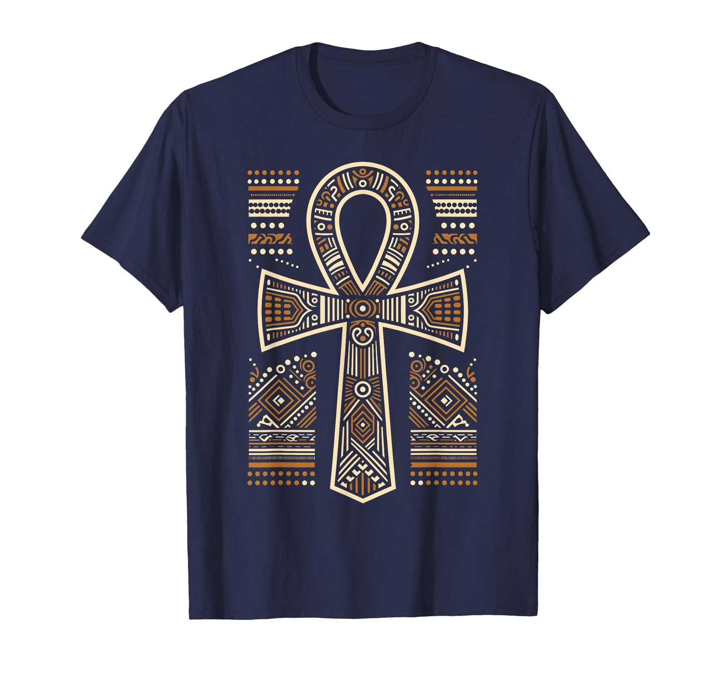 Cool Egypt Ankh Key of Life Symbol In Tribal Art Style T-Shirt